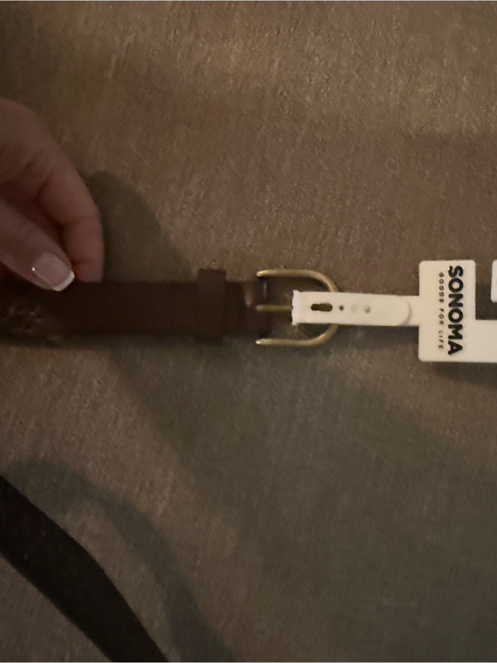 Kohl's SONOMA Brown Leather Women's Belt with Gold-Tone Buckle